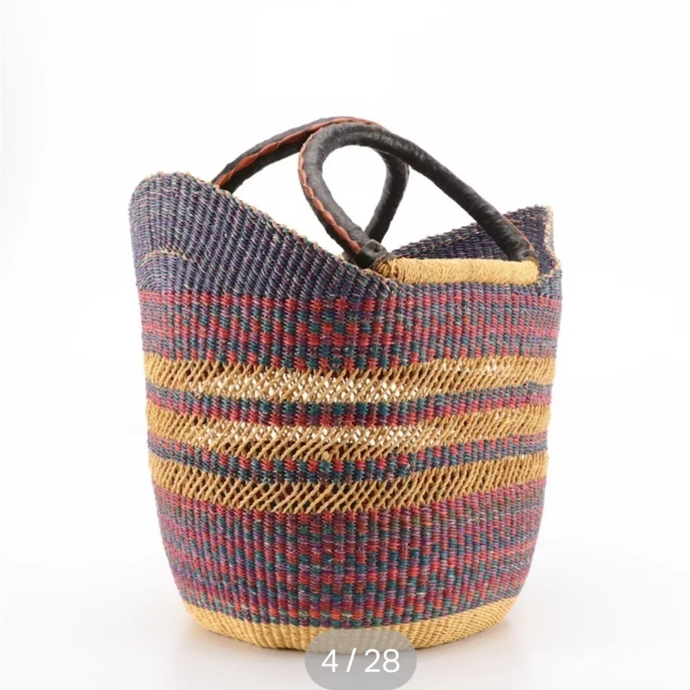 Large Colorful Handwoven Tote Bag from Africa